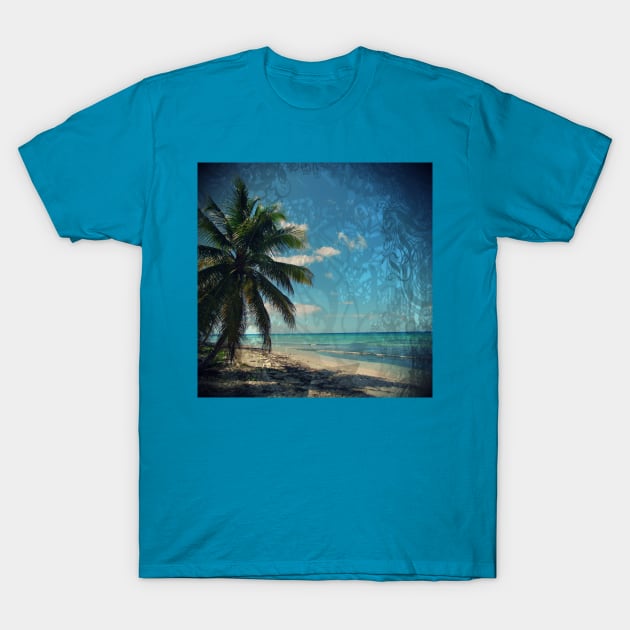 Caribbean Blue digital Artwork Isla Saona Tribute T-Shirt by Christine aka stine1